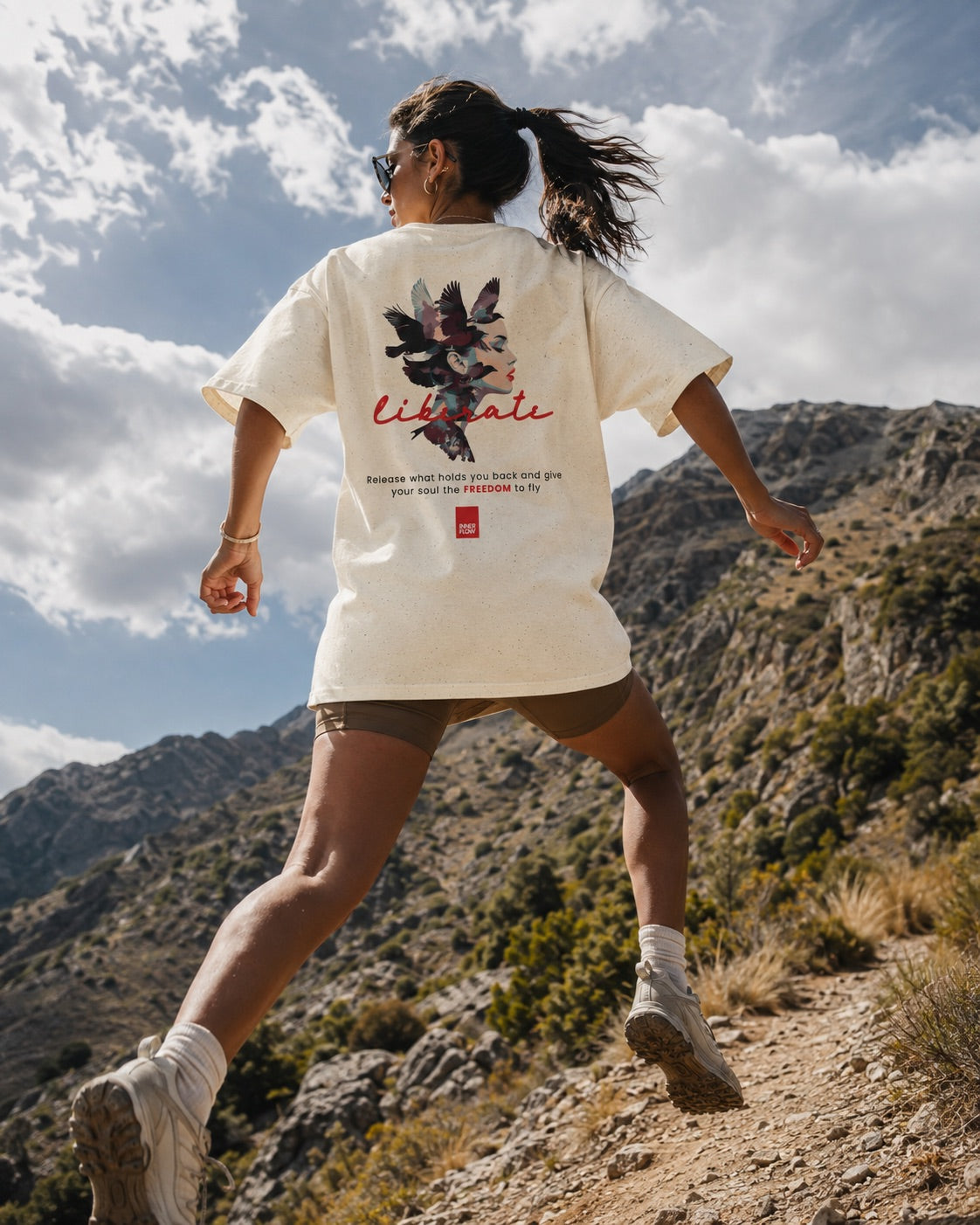 Liberate floral dove silhouette Tee | Inspirational typography, freedom design