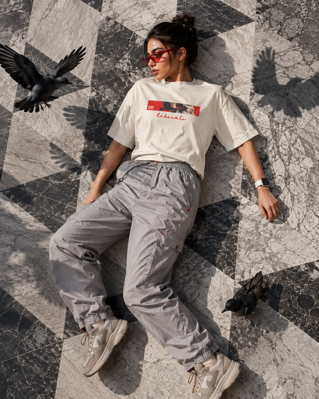 Liberate floral dove silhouette Tee | Inspirational typography, freedom design