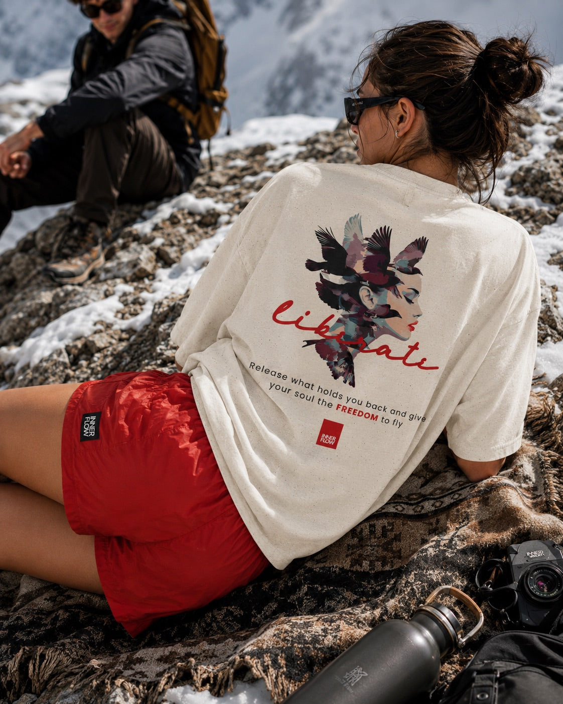 Liberate floral dove silhouette Tee | Inspirational typography, freedom design