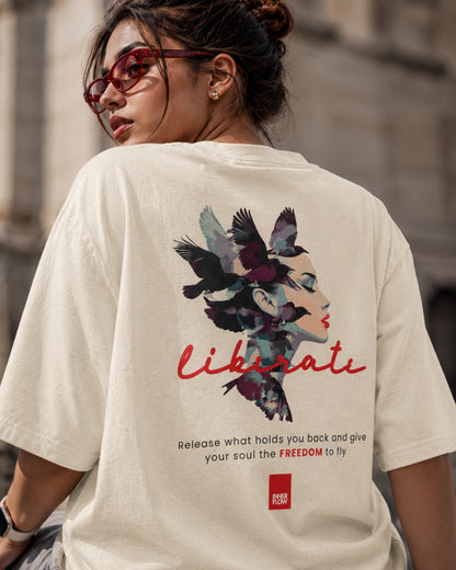 Liberate floral dove silhouette Tee | Inspirational typography, freedom design