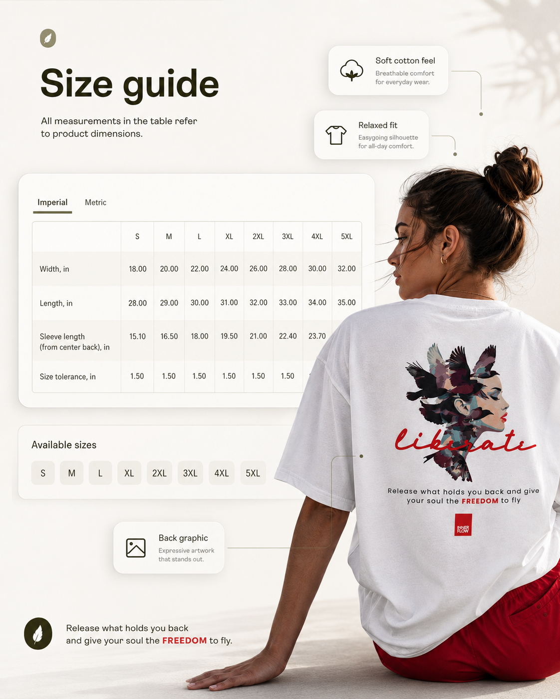 Liberate floral dove silhouette Tee | Inspirational typography, freedom design
