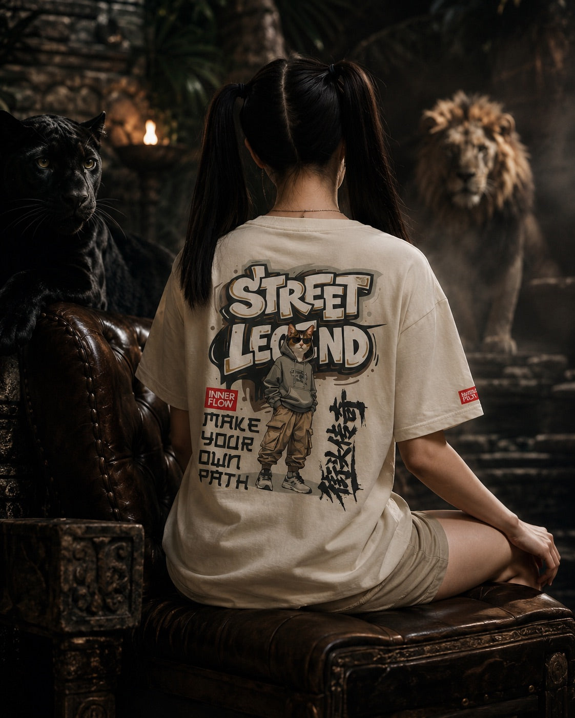 Street Legend Graphic Tee | Skate wear Urban Graffiti Style-Cat Lover