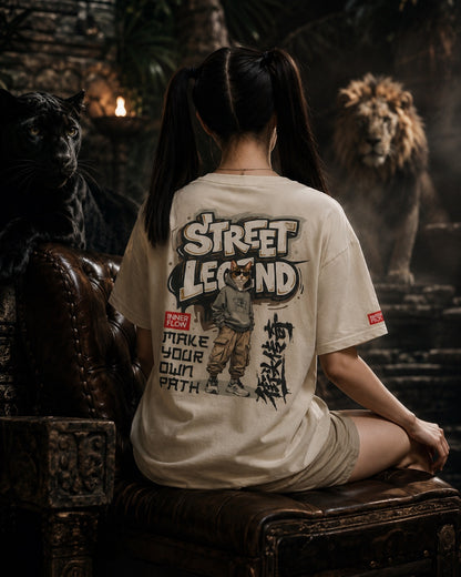 Street Legend Graphic Tee | Skate wear Urban Graffiti Style-Cat Lover