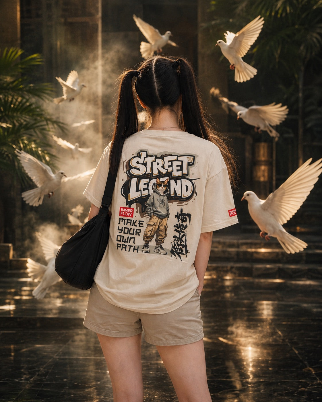 Street Legend Graphic Tee | Skate wear Urban Graffiti Style-Cat Lover