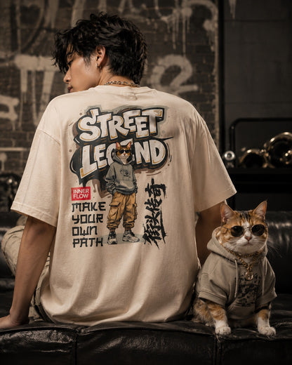 Street Legend Graphic Tee | Skate wear Urban Graffiti Style-Cat Lover