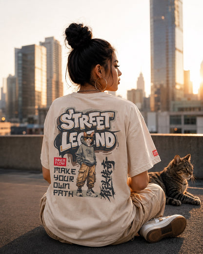 Street Legend Graphic Tee | Skate wear Urban Graffiti Style-Cat Lover