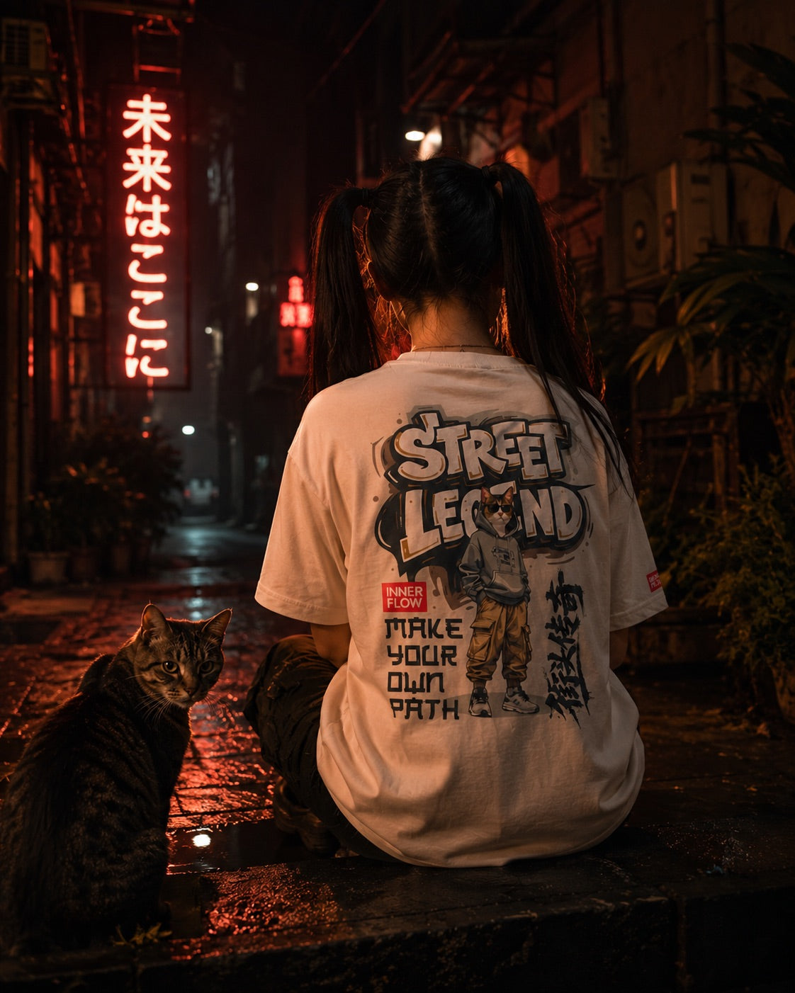 Street Legend Graphic Tee | Skate wear Urban Graffiti Style-Cat Lover